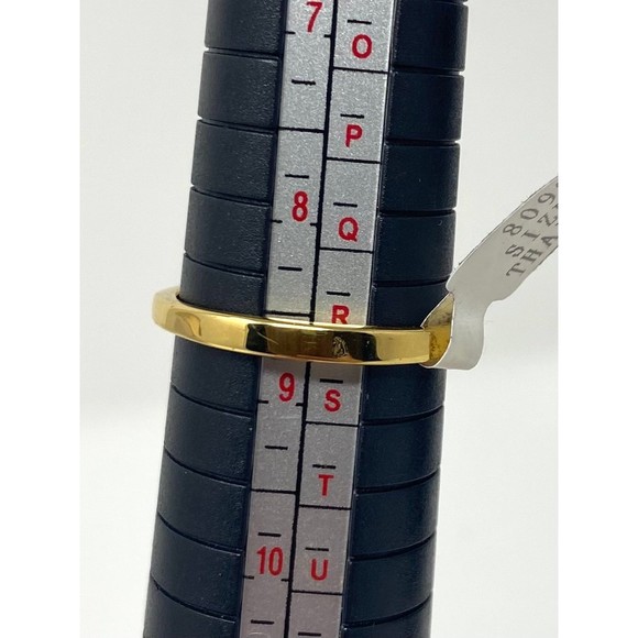 Yellow Gold Electroplated Clear Stone Floral Ring Sz 8.5 - Picture 5 of 6